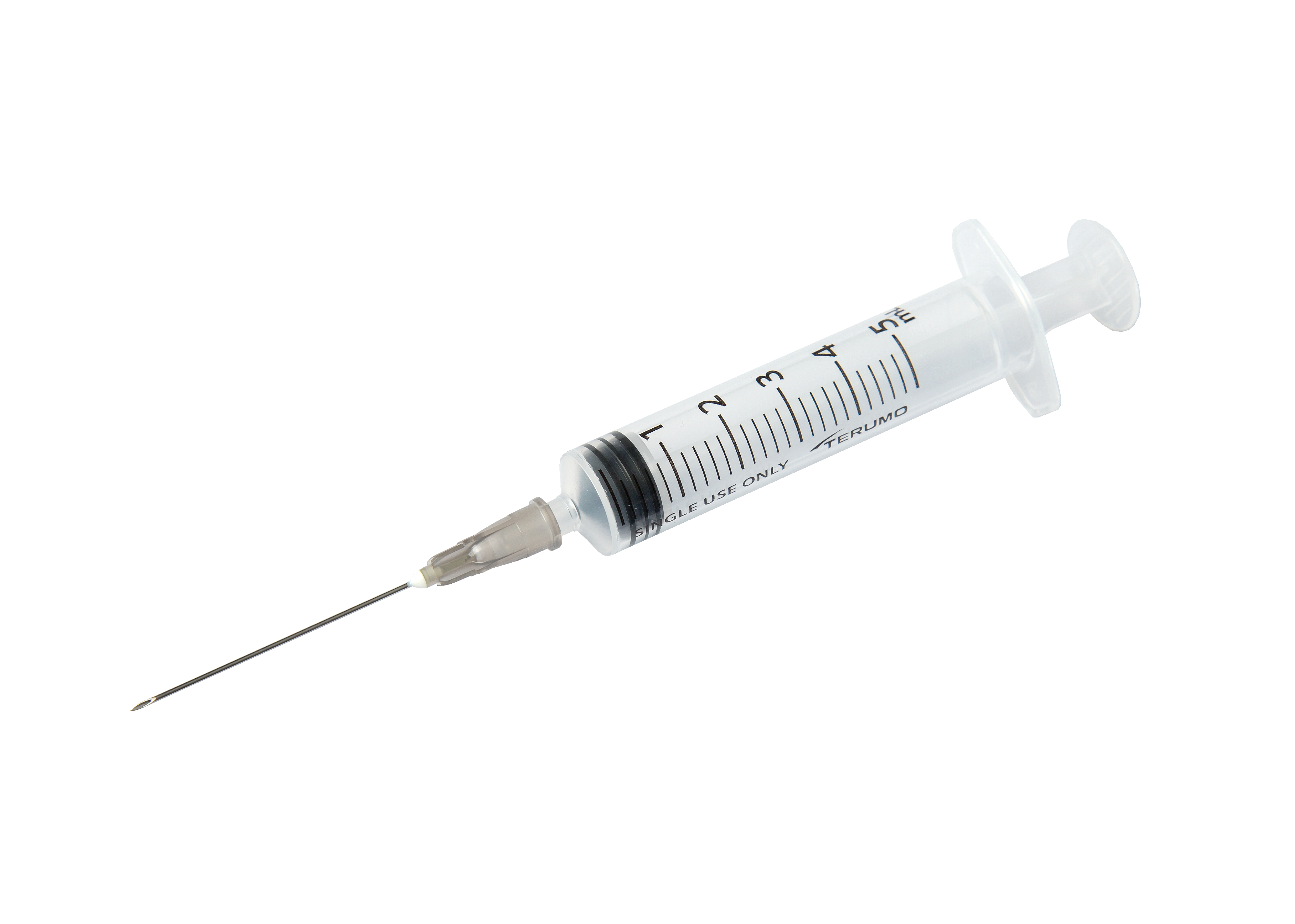 Syringe with needle 3-part syringe with pre-connected hypodermic needle