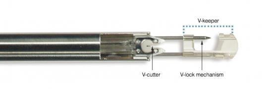 A harvester rod with V-keeper, V-lock and V-cutter